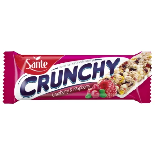 Crunchy Muesli Bar Cranberry & Raspberry Sante 40g