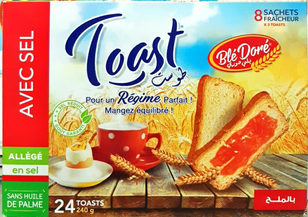 Toast Allégé en sel Blé Doré 240g
