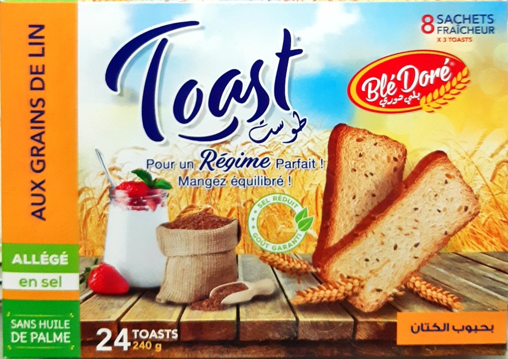 Toast allégé en sel aux grains de lin Blé Doré 240g
