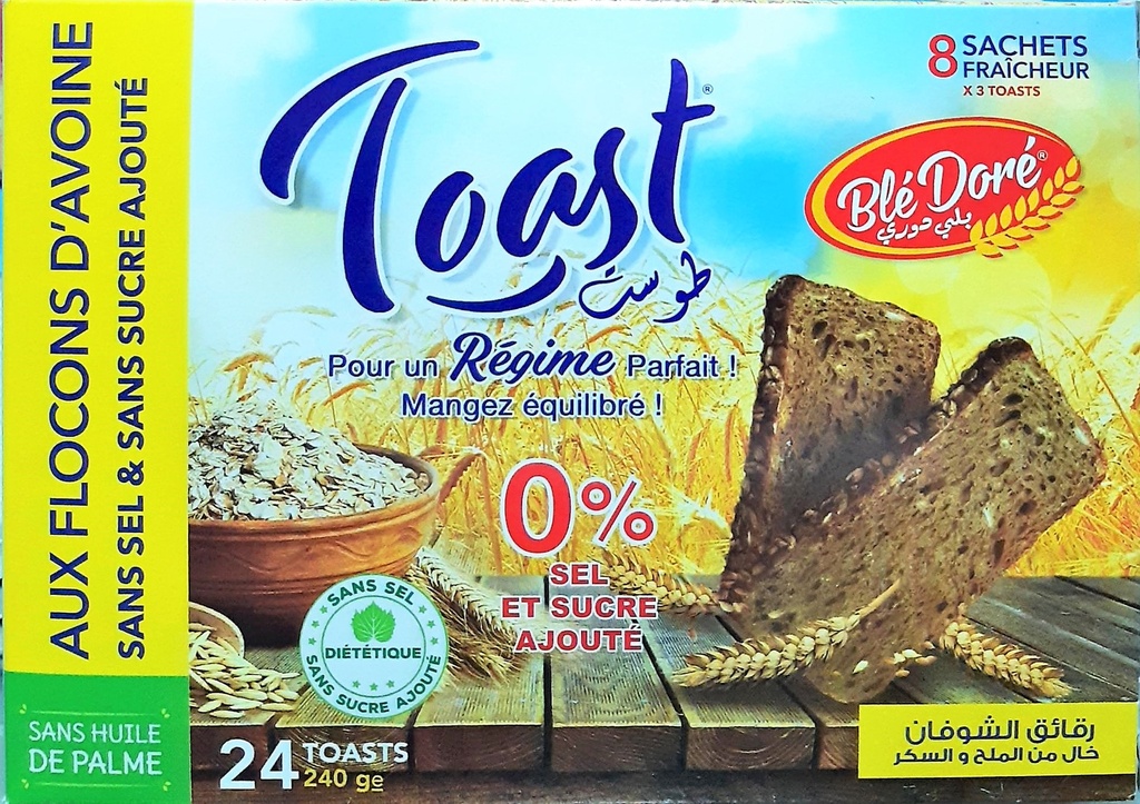 Toast aux flacons d'avoine Blé Doré 240g