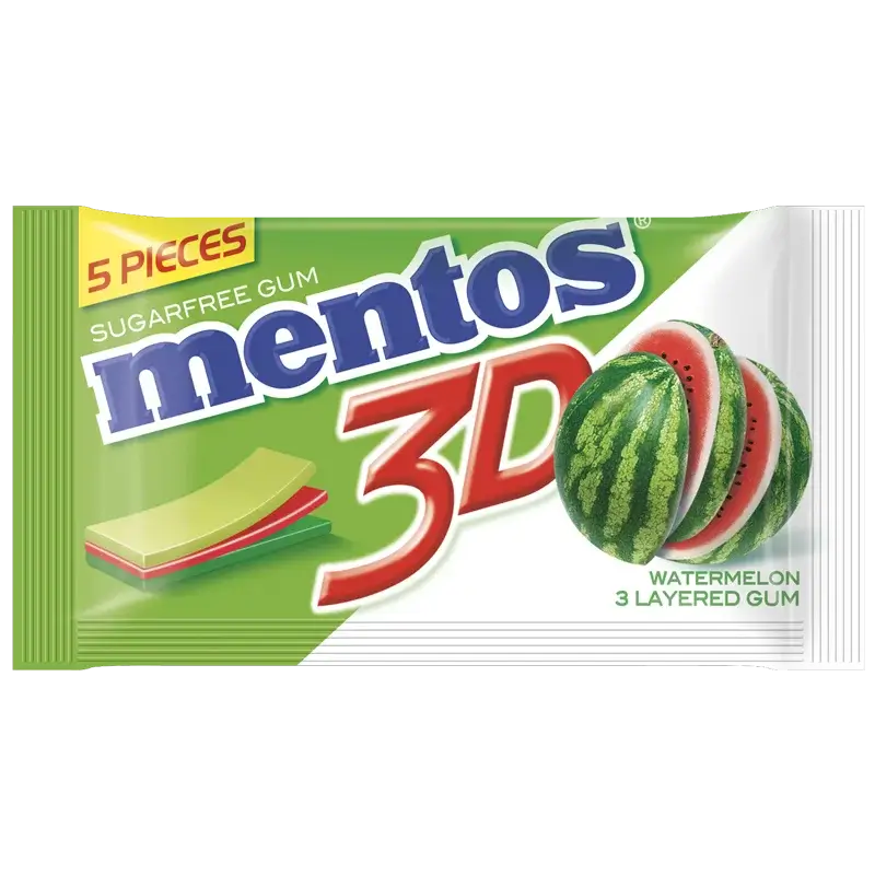 Mentos 3D Gout pastéque 5pcs 