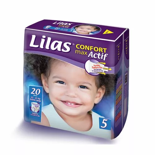 Couches Lilas Confort 15-25 Kg taille 5 20pcs