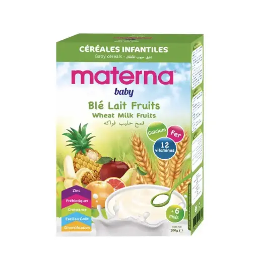 Céréales Materna Blé Lait Fruits 200g 