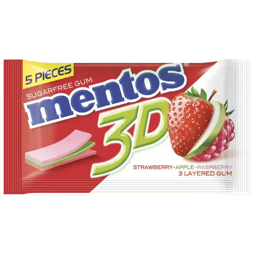 Mentos 3D Gout Fraise 5pcs 