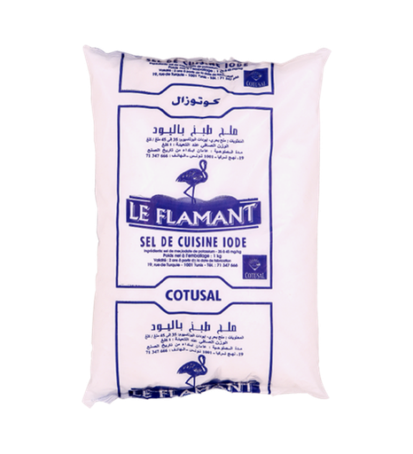 Sel Cuisine Iode Gros Le Flamant 1Kg