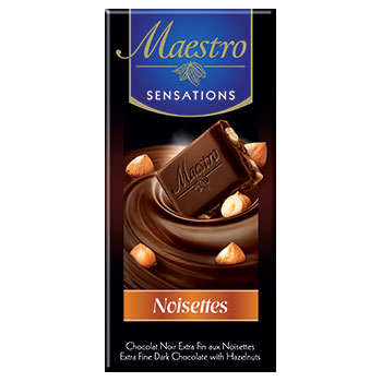 Sensation Maestro Noir Noisettes 100g