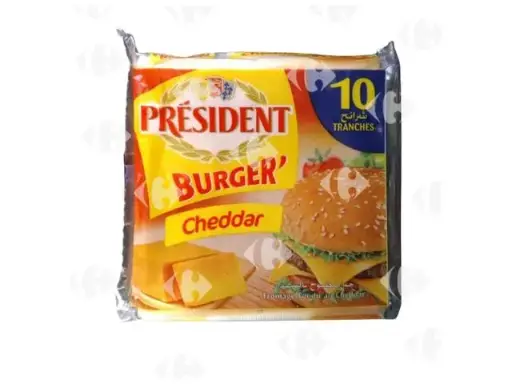 Fromage Burger Cheddar Président 10pcs