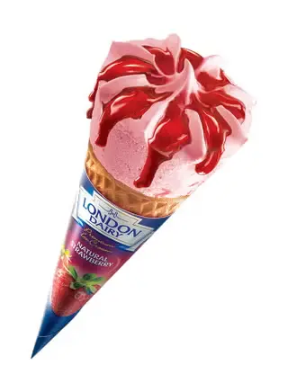 Glace Cornet London Dairy Natural Strawberry