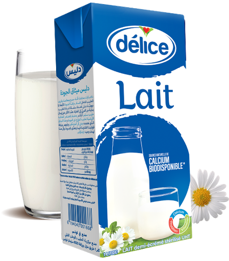 Lait Delice Demi-écréme 1l